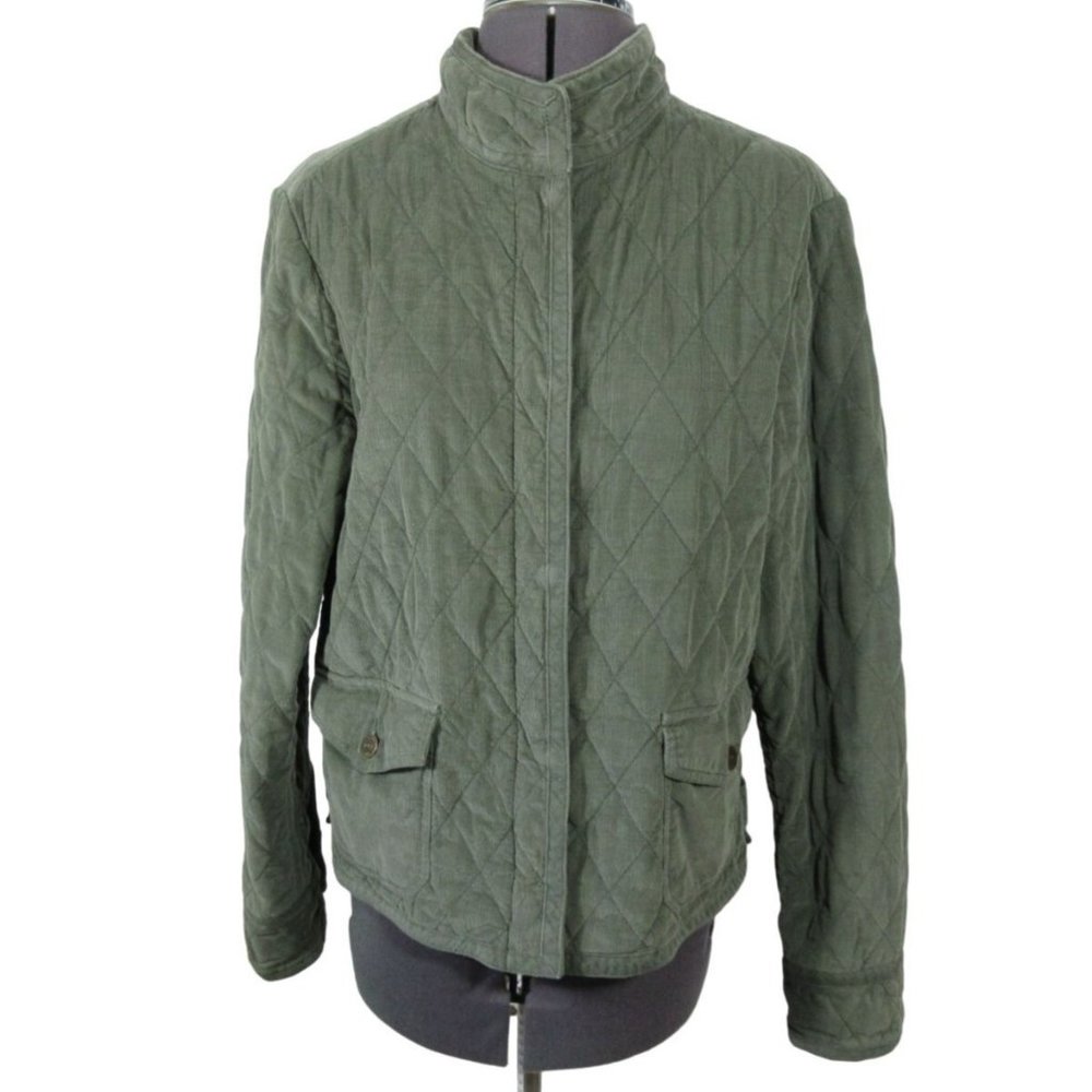 Eddie Bauer green corduroy quilted sporting jacket